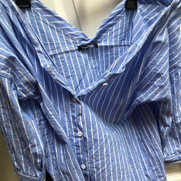 3 FOR $30 / Fashion Nova Off the Shoulder Button Down - Picture 4 of 5